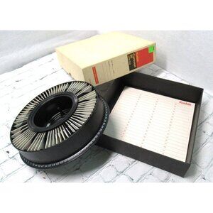 Kodak Carousel Slide Tray with Box and 80 Family & Vacation Slides Vintage 1950s